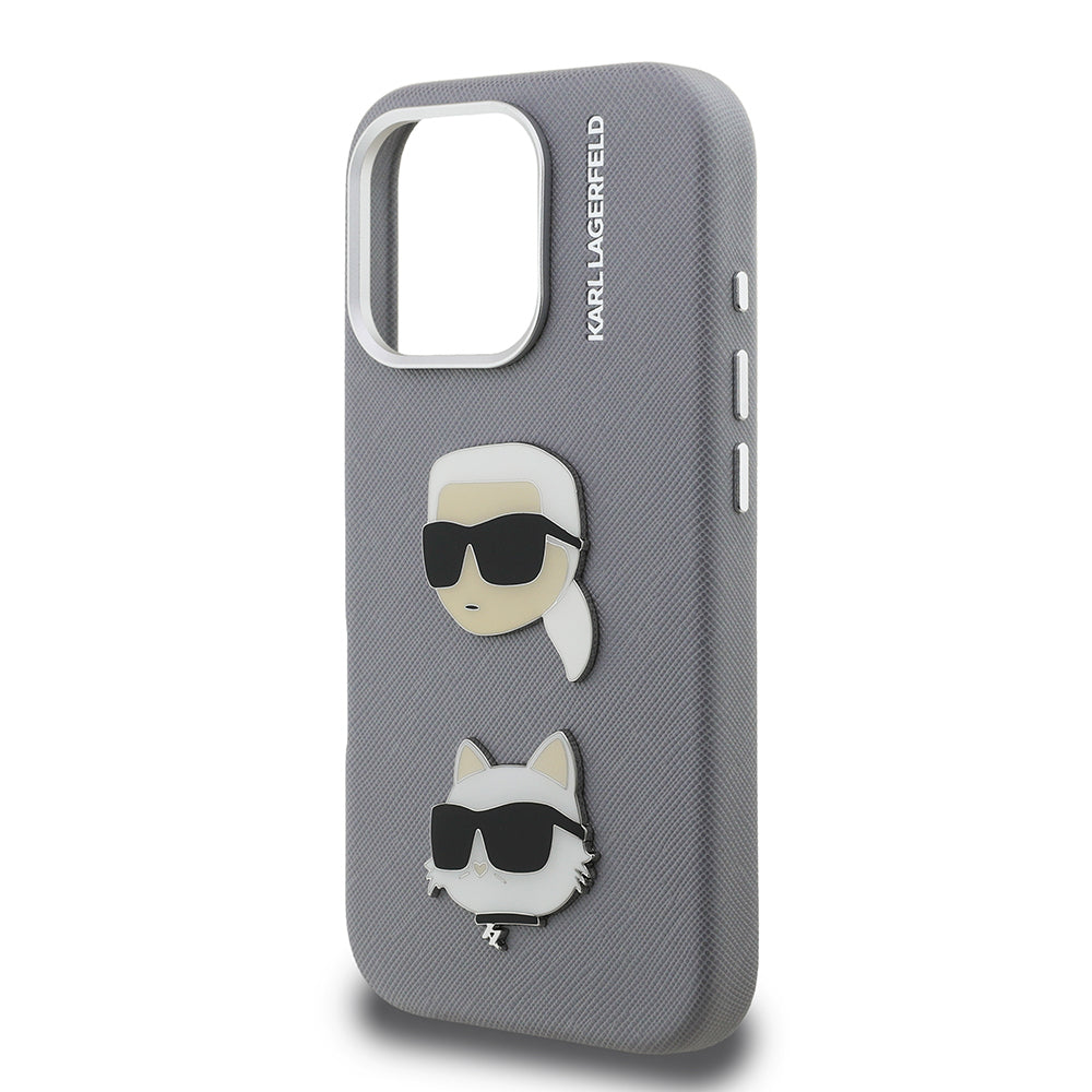 iPhone 16 Pro Max Kılıf Karl Lagerfeld Orijinal Lisanslı K&C Heads Pin Kılıf