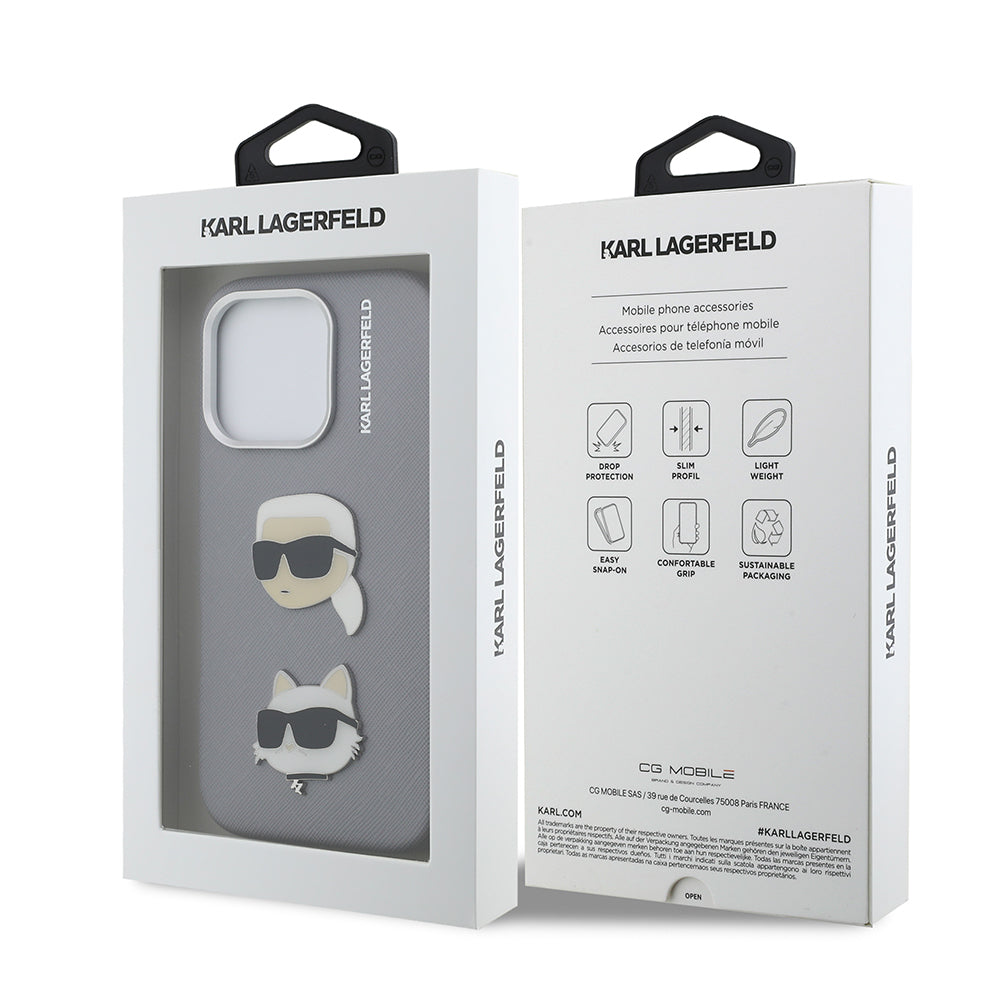 iPhone 16 Pro Max Kılıf Karl Lagerfeld Orijinal Lisanslı K&C Heads Pin Kılıf