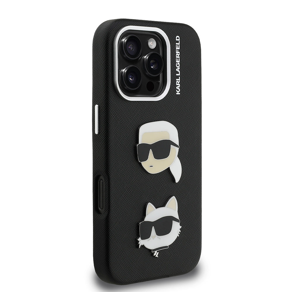 iPhone 16 Pro Max Kılıf Karl Lagerfeld Orijinal Lisanslı K&C Heads Pin Kılıf