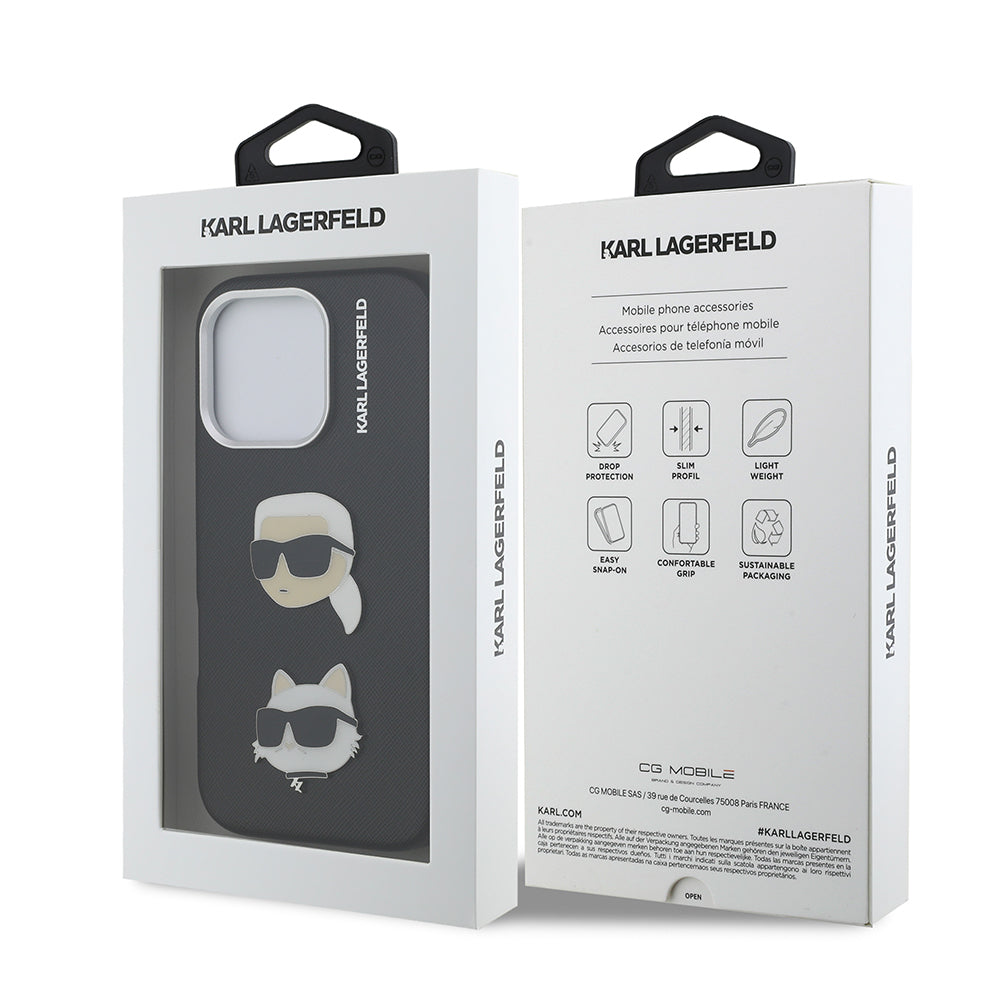 iPhone 16 Pro Max Kılıf Karl Lagerfeld Orijinal Lisanslı K&C Heads Pin Kılıf