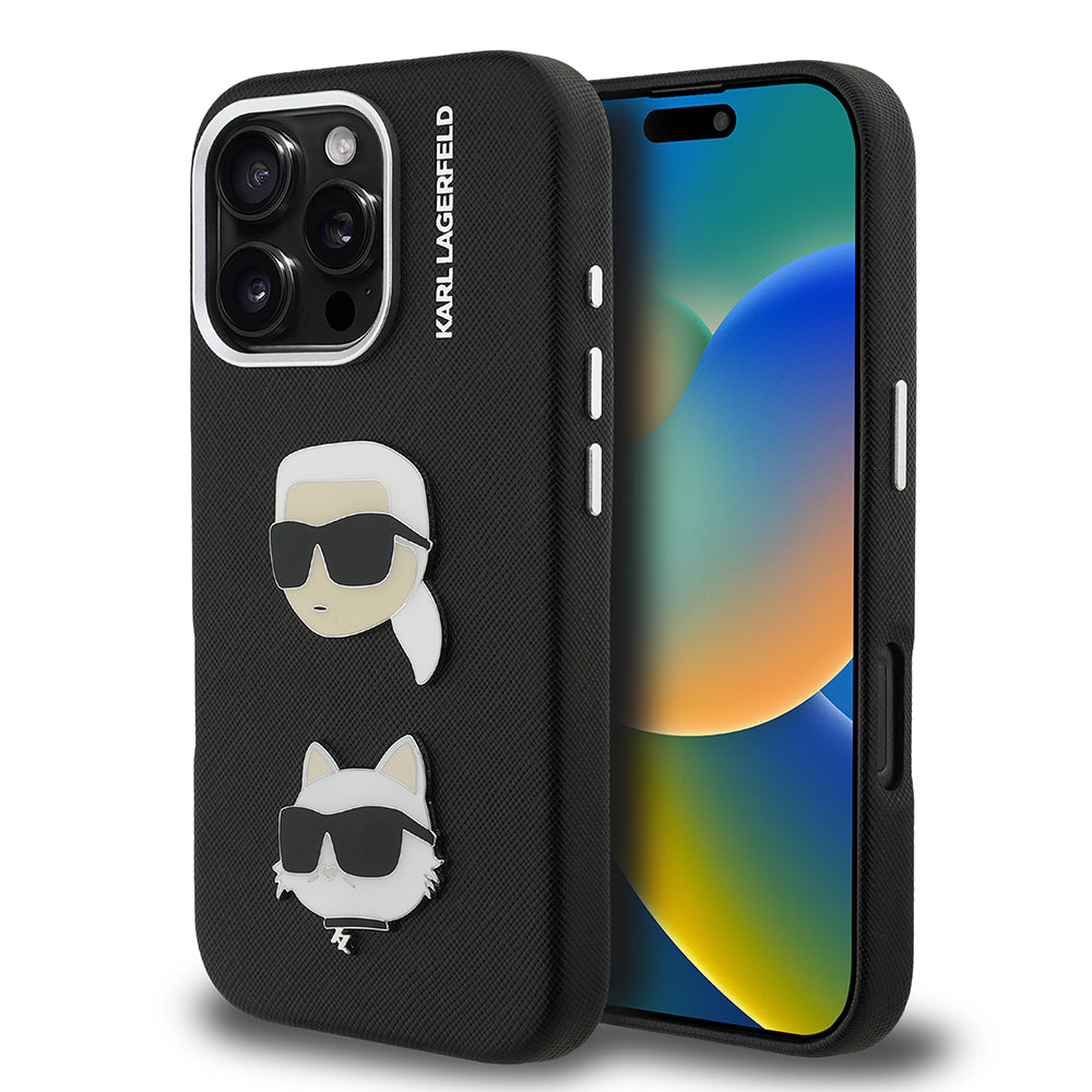 iPhone 16 Pro Max Kılıf Karl Lagerfeld Orijinal Lisanslı K&C Heads Pin Kılıf