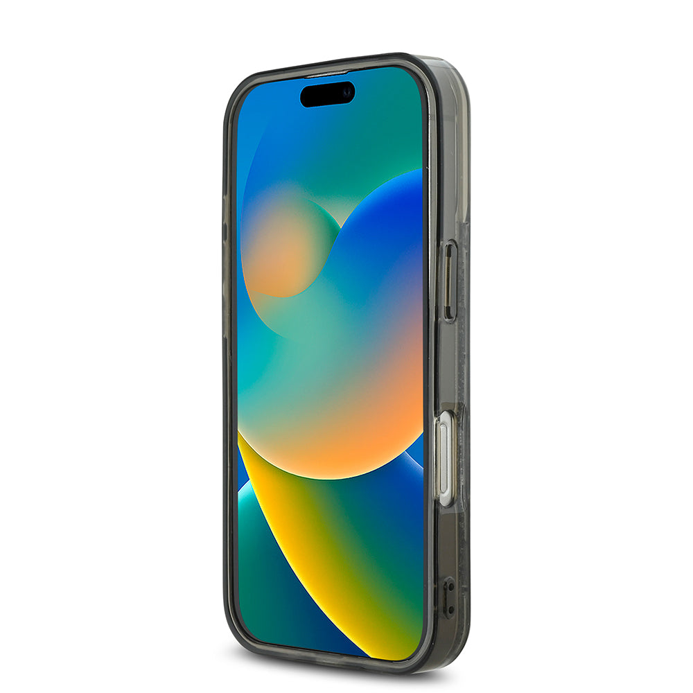 iPhone 16 Pro Max Kılıf Karl Lagerfeld Orijinal Lisanslı Simli KL Yazılı Monogram Gradient Kılıf