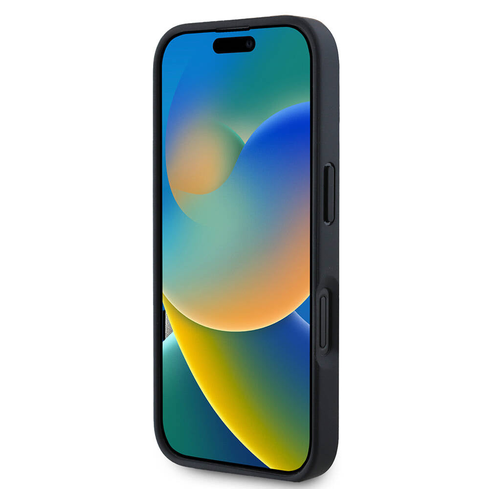 iPhone 16 Pro Max Kılıf Karl Lagerfeld orijinal Lisanslı Kartlıklı Monogram Sıcak Damgalı Elongated Logo Kılıf