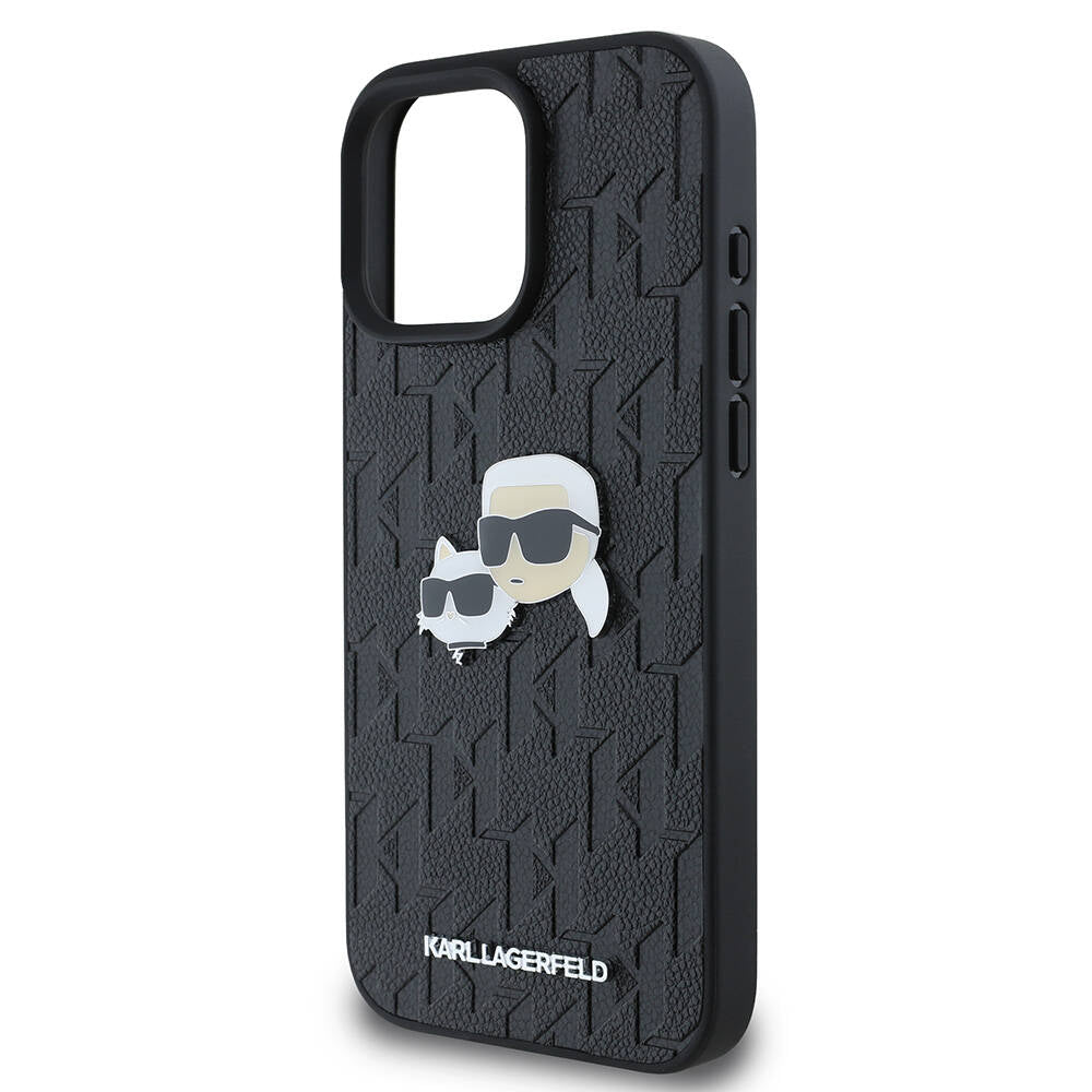 iPhone 16 Pro Max Kılıf Karl Lagerfeld orijinal Lisanslı K&C Heads Monogram Pin Kılıf