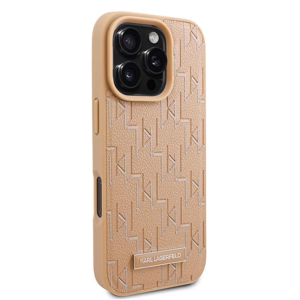 iPhone 16 Pro Max Kılıf Karl Lagerfeld orijinal Lisanslı M-safe Şarj Özellikli KL Yazılı Hot Stamp Kılıf
