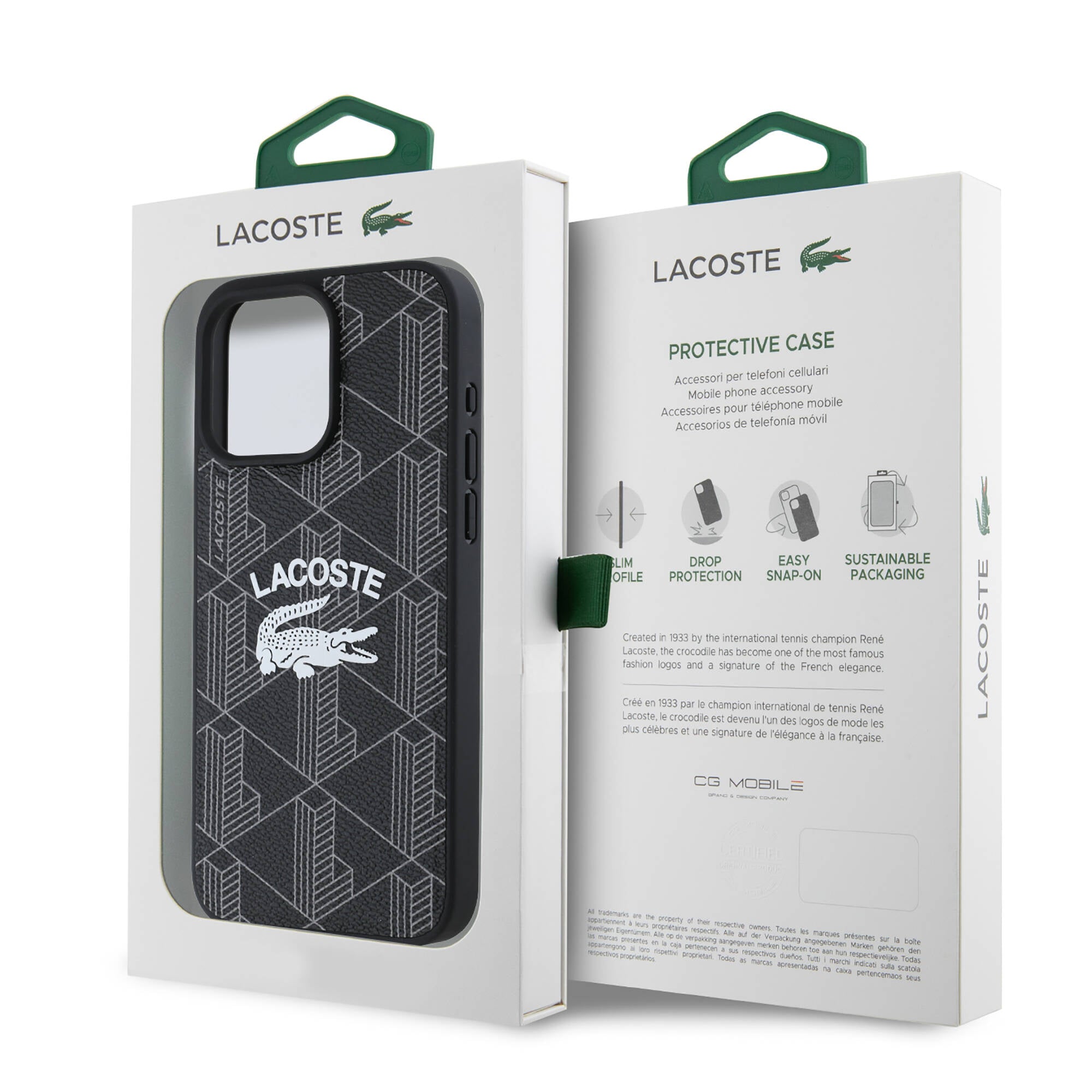 iPhone 16 Pro Max Kılıf Lacoste Orijinal Lisanslı M-safe Şarj Özellikli Mono Vintage Logo Kılıf