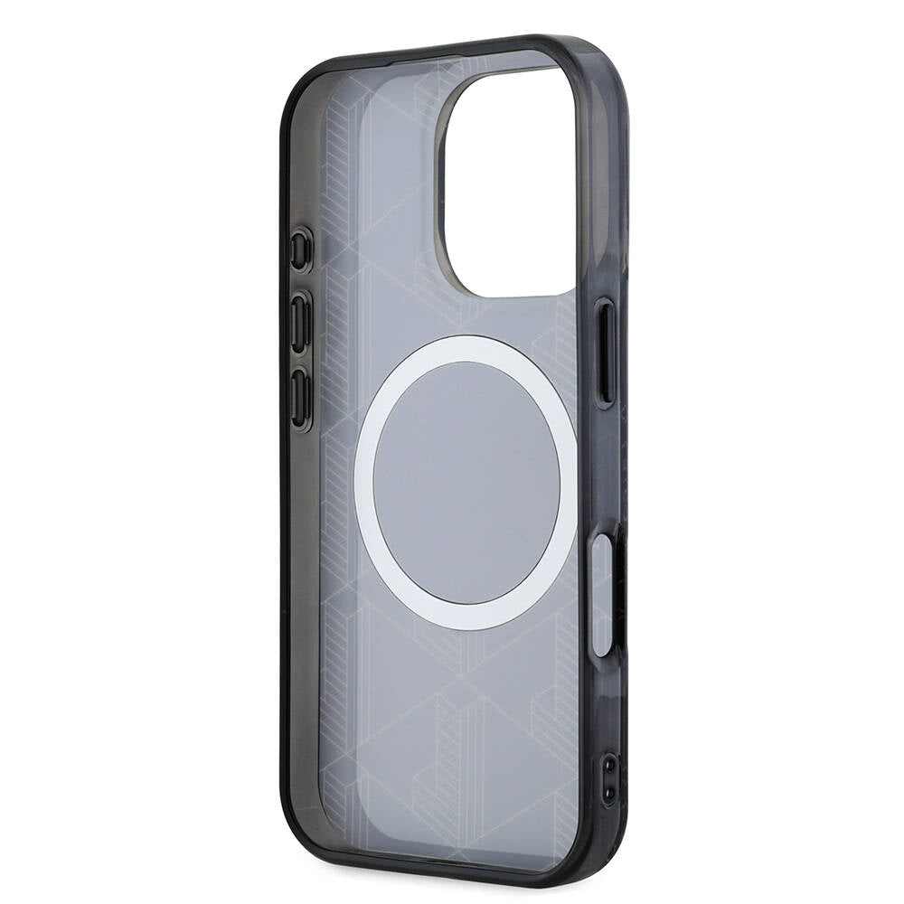 iPhone 16 Pro Max Kılıf Lacoste orijinal Lisanslı M-safe Şarj Özellikli IML Baskılı Gümüş Timsah Logolu Monogram Kılıf