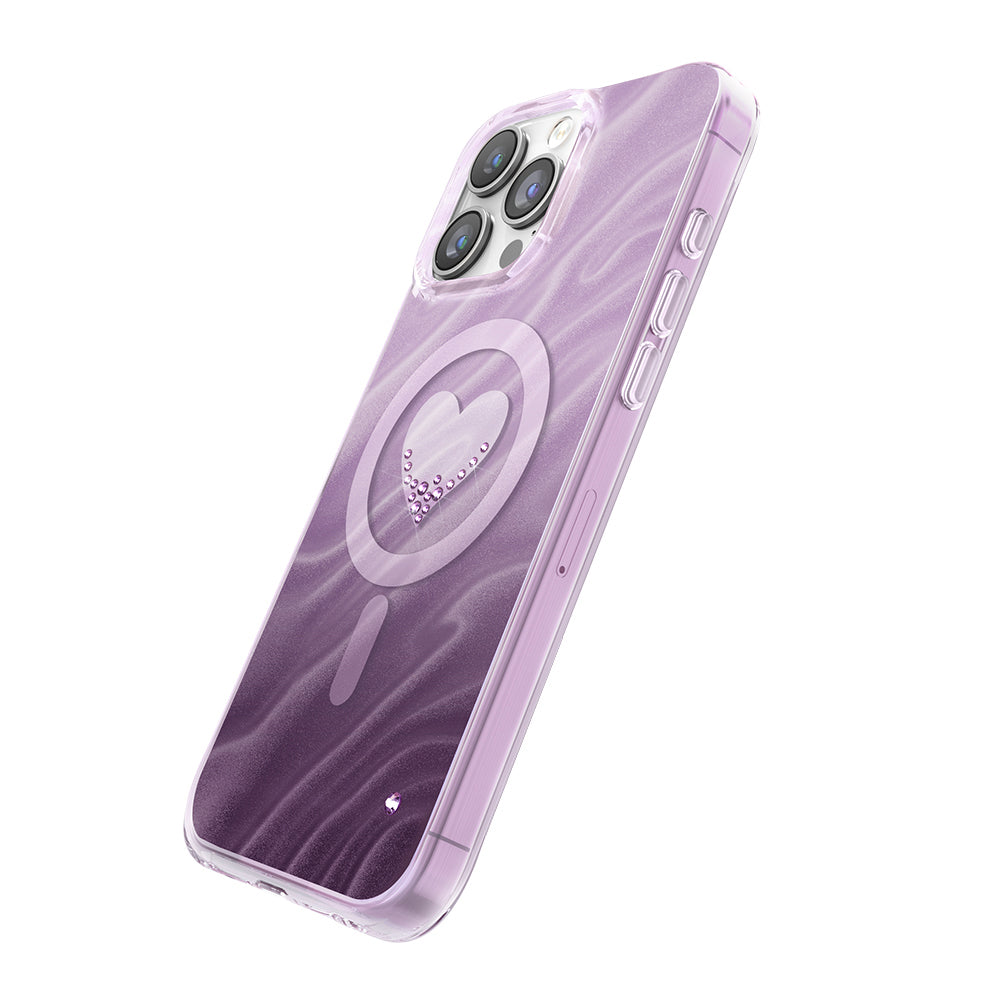 iPhone 16 Pro Max Kılıf M-Safe Şarj Özellikli Orijinal Swarovski Taşlı Zore Paris Rovix Sert PC Kılıf