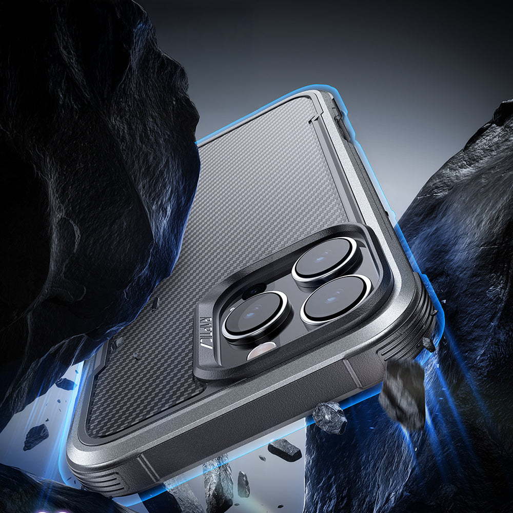 iPhone 16 Pro Max Kılıf M-safe Şarj Özellikli Airbagli Raptic Apex Serisi Karbon Fiber Tasarımlı Kılıf