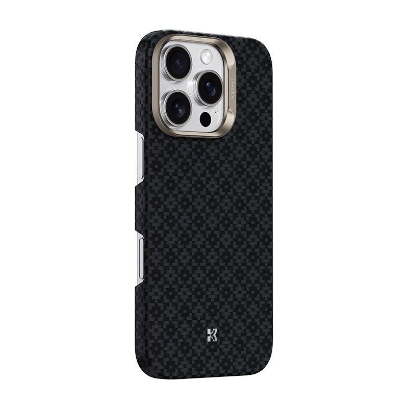 iPhone 16 Pro Max Kılıf M-Safe Şarj Özellikli Benks ArmorAir ArmorGrid Serisi Kevlar Karbon Kılıf
