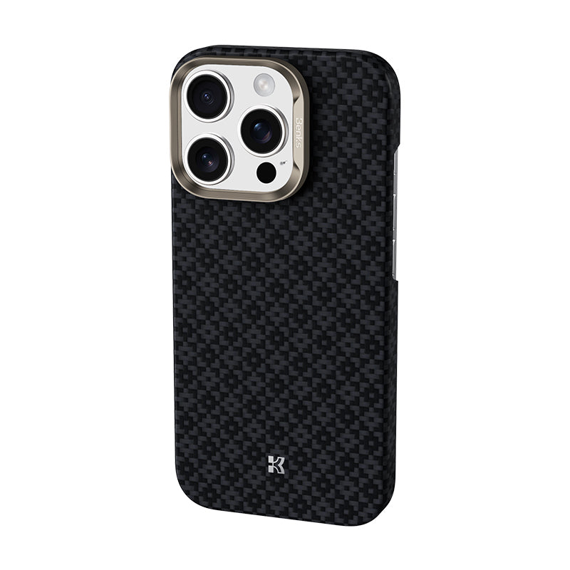 iPhone 16 Pro Max Kılıf M-Safe Şarj Özellikli Benks ArmorAir ArmorGrid Serisi Kevlar Karbon Kılıf