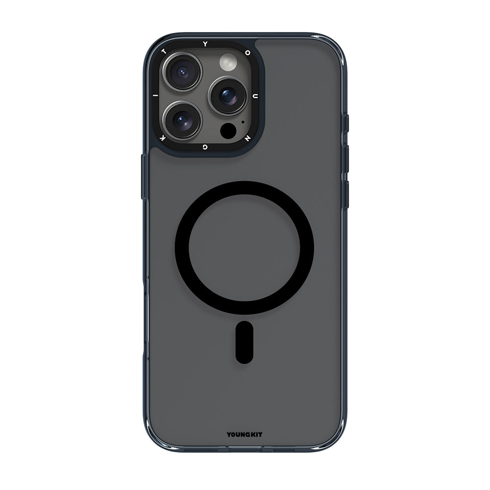 iPhone 16 Pro Max Kılıf M-safe Şarj Özellikli Cam Arka Yüzey TPU Youngkit Gemstone Clear Serisi Kılıf