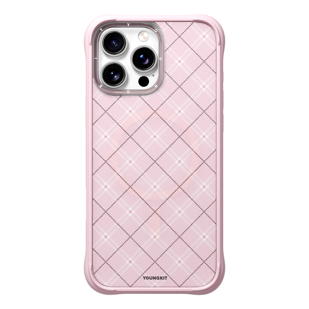 iPhone 16 Pro Max Kılıf M-safe Şarj Özellikli Youngkit Argyle Serisi Kılıf