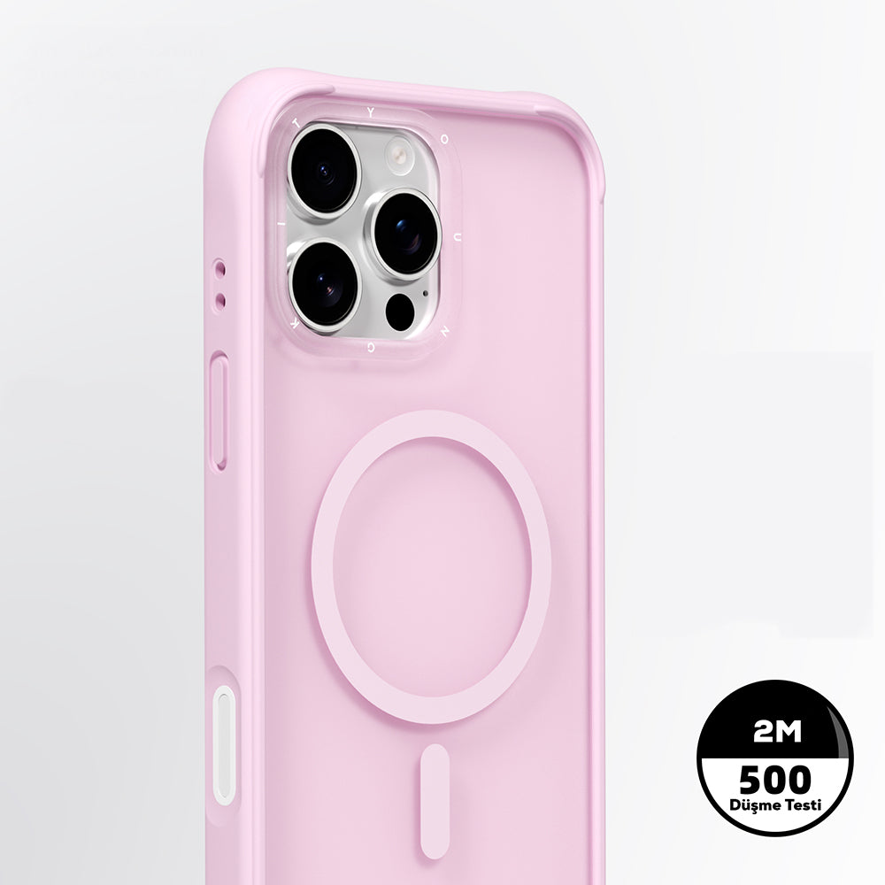 iPhone 16 Pro Max Kılıf M-safe Şarj Özellikli Youngkit Macaroon Serisi Kılıf