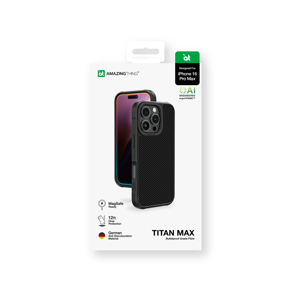 iPhone 16 Pro Max Kılıf M-safe Şarj Özellikli 1500D Aramid Fiber Amazingthing Titan Max Serisi Kılıf