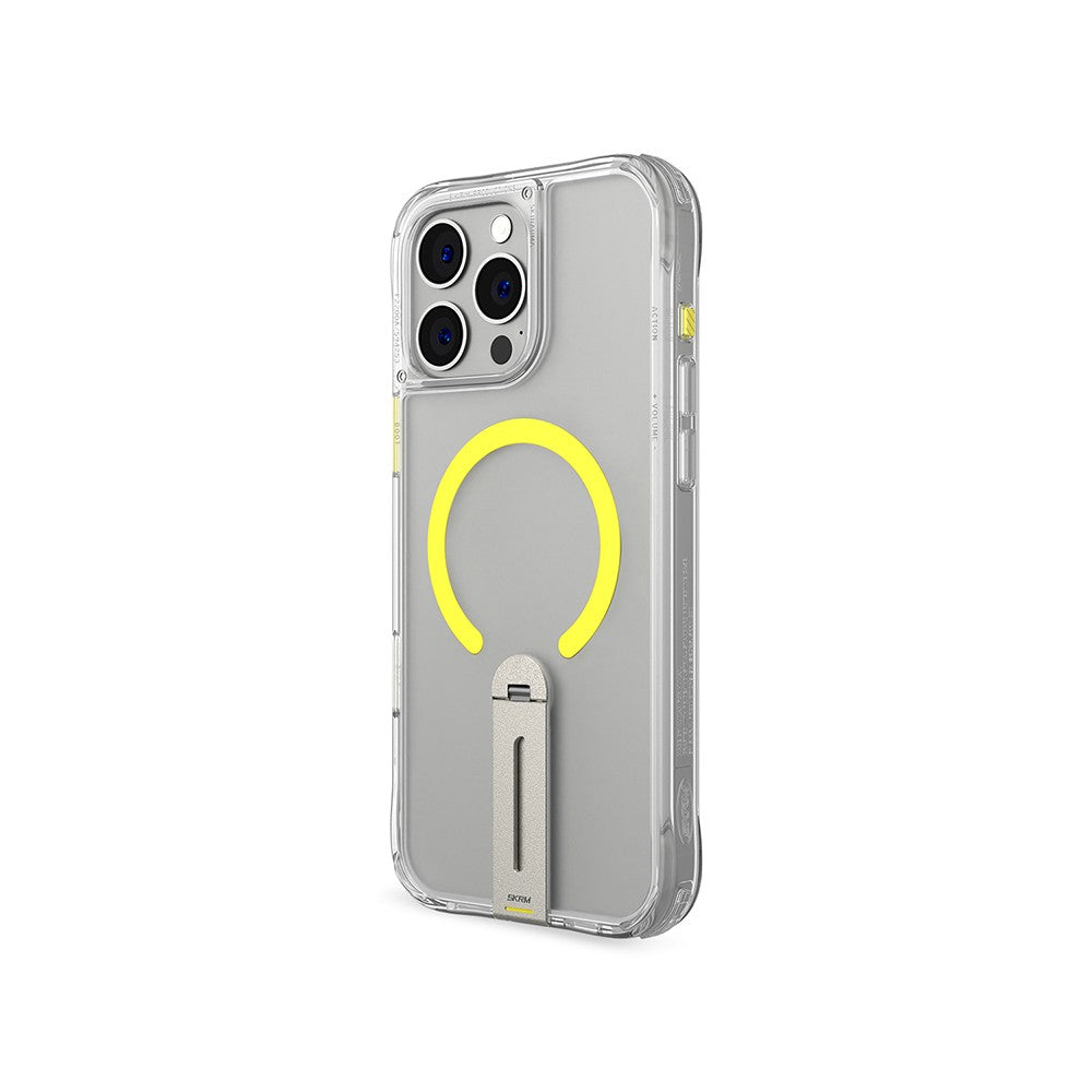 iPhone 16 Pro Max Kılıf M-safe Şarj Özellikli 360 Derece Dönebilen Standlı Skinarma Helix Kılıf