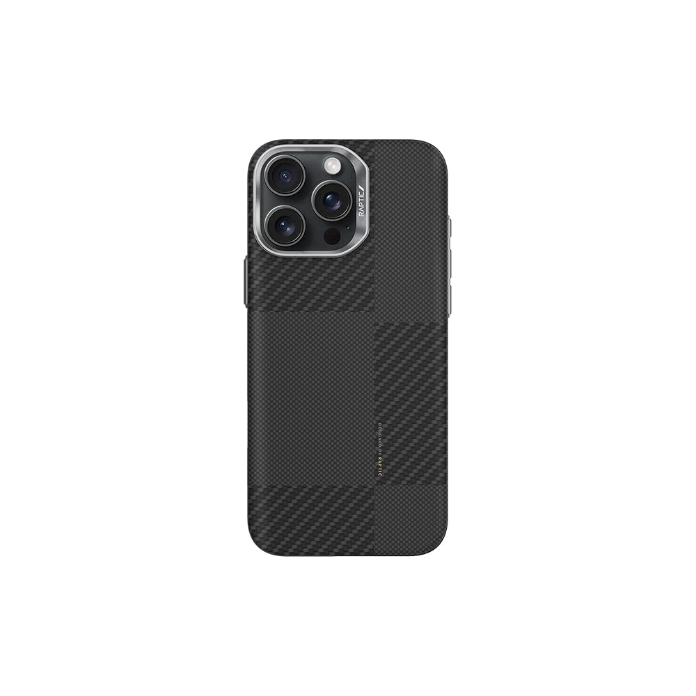 iPhone 16 Pro Max Kılıf M-safe Şarj Özellikli 600D Metal Kamera Çerçeveli Raptic Aramid Karbon Fiber Croxx Mondrian Serisi Kılıf