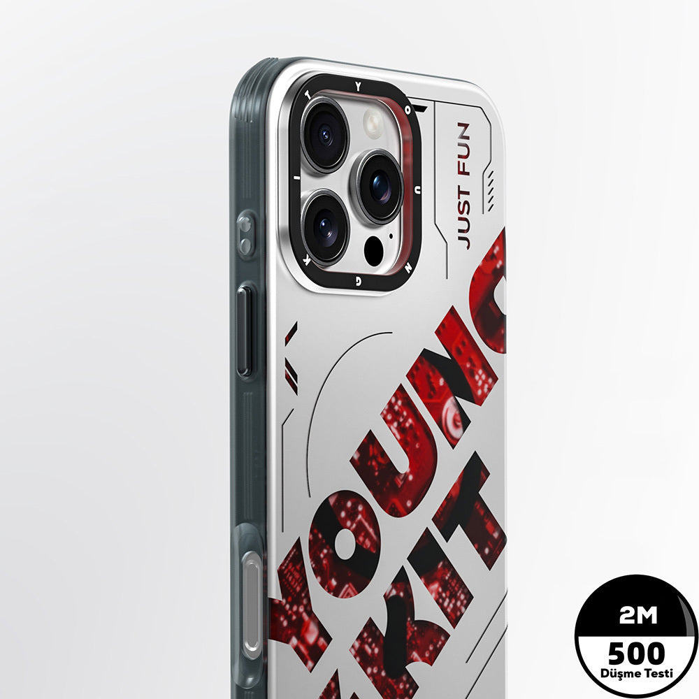 iPhone 16 Pro Max Kılıf M-safe Şarj Özellikli Airbagli Çift Katmanlı Youngkit Future Serisi Kılıf