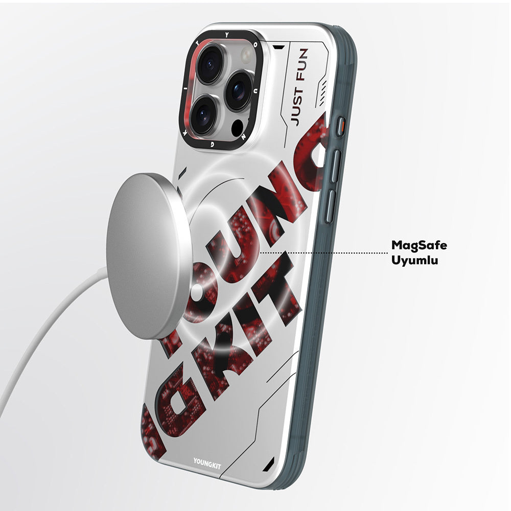 iPhone 16 Pro Max Kılıf M-safe Şarj Özellikli Airbagli Çift Katmanlı Youngkit Future Serisi Kılıf