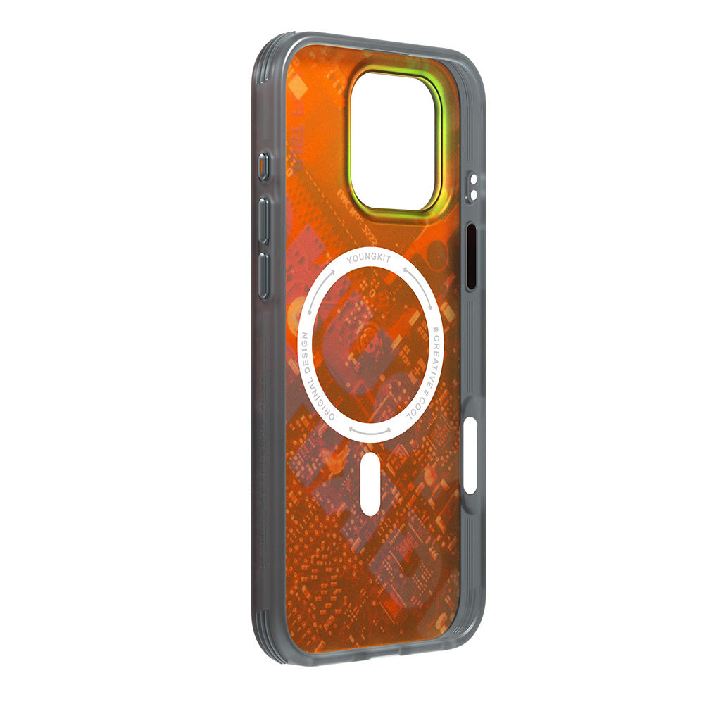 iPhone 16 Pro Max Kılıf M-safe Şarj Özellikli Airbagli Çift Katmanlı Youngkit Future Serisi Kılıf