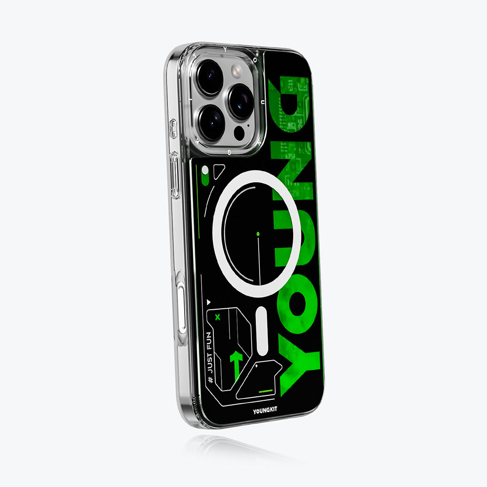 iPhone 16 Pro Max Kılıf M-safe Şarj Özellikli Airbagli Çift Katmanlı Youngkit Future Streamer Serisi Kılıf