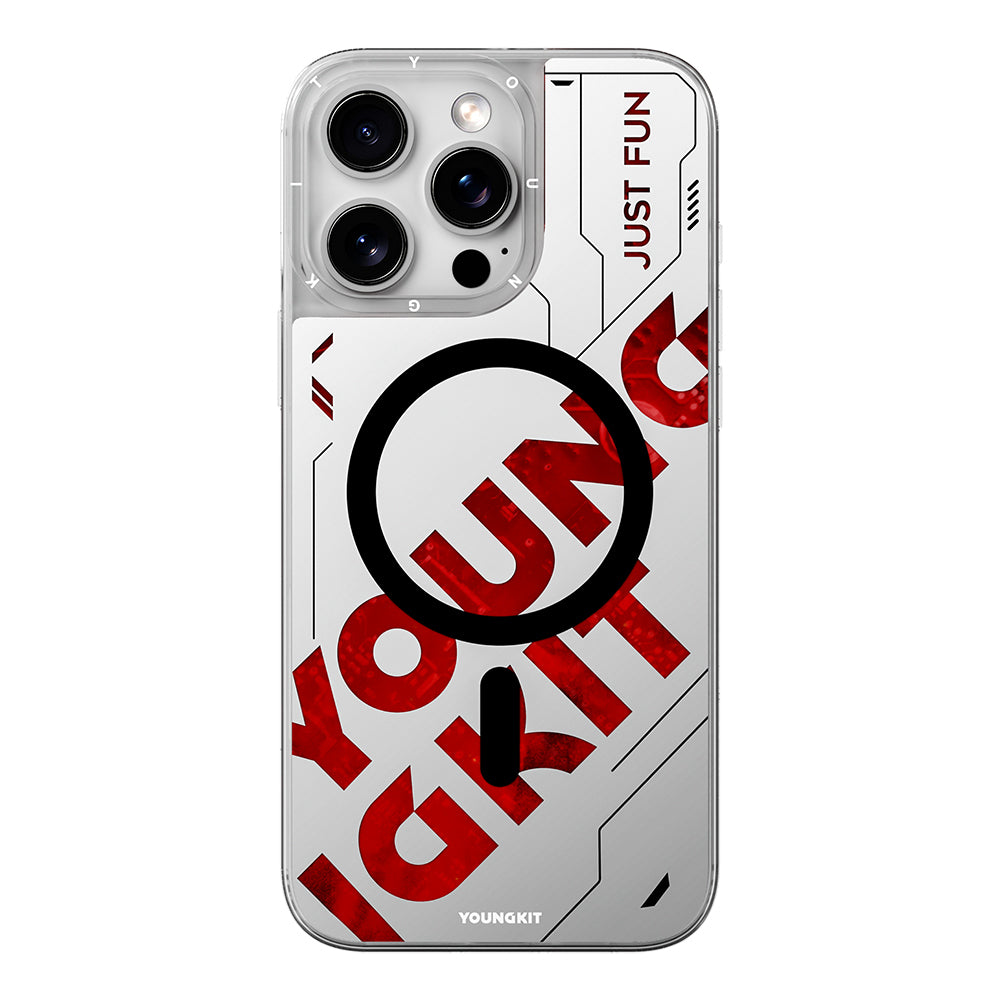 iPhone 16 Pro Max Kılıf M-safe Şarj Özellikli Airbagli Çift Katmanlı Youngkit Future Streamer Serisi Kılıf