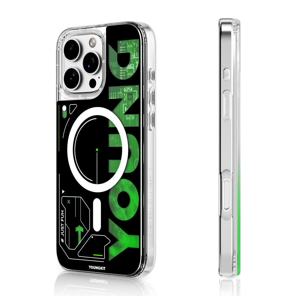 iPhone 16 Pro Max Kılıf M-safe Şarj Özellikli Airbagli Çift Katmanlı Youngkit Future Streamer Serisi Kılıf