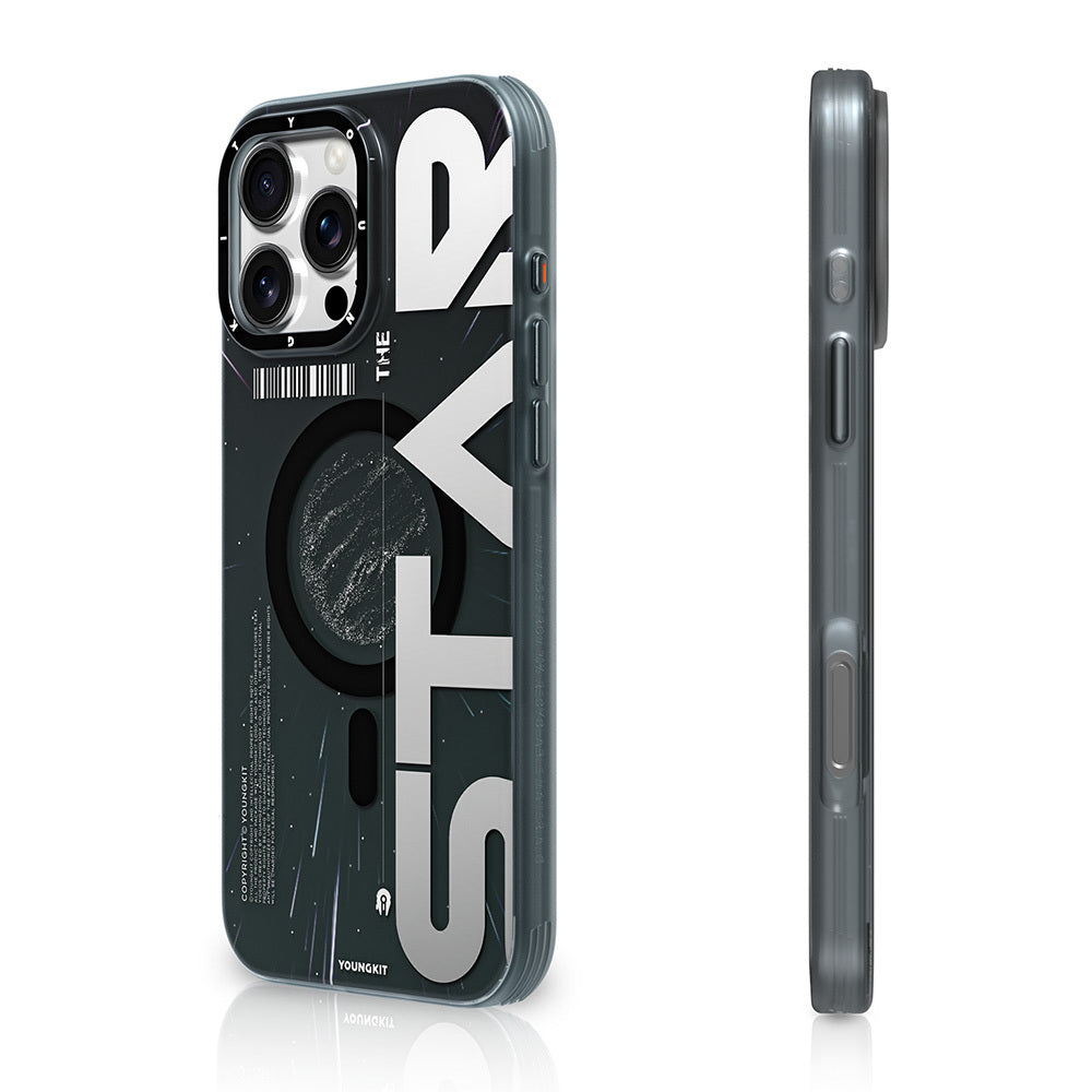 iPhone 16 Pro Max Kılıf M-safe Şarj Özellikli Airbagli Hologram Tasarımlı Youngkit Interstellar Serisi Kılıf