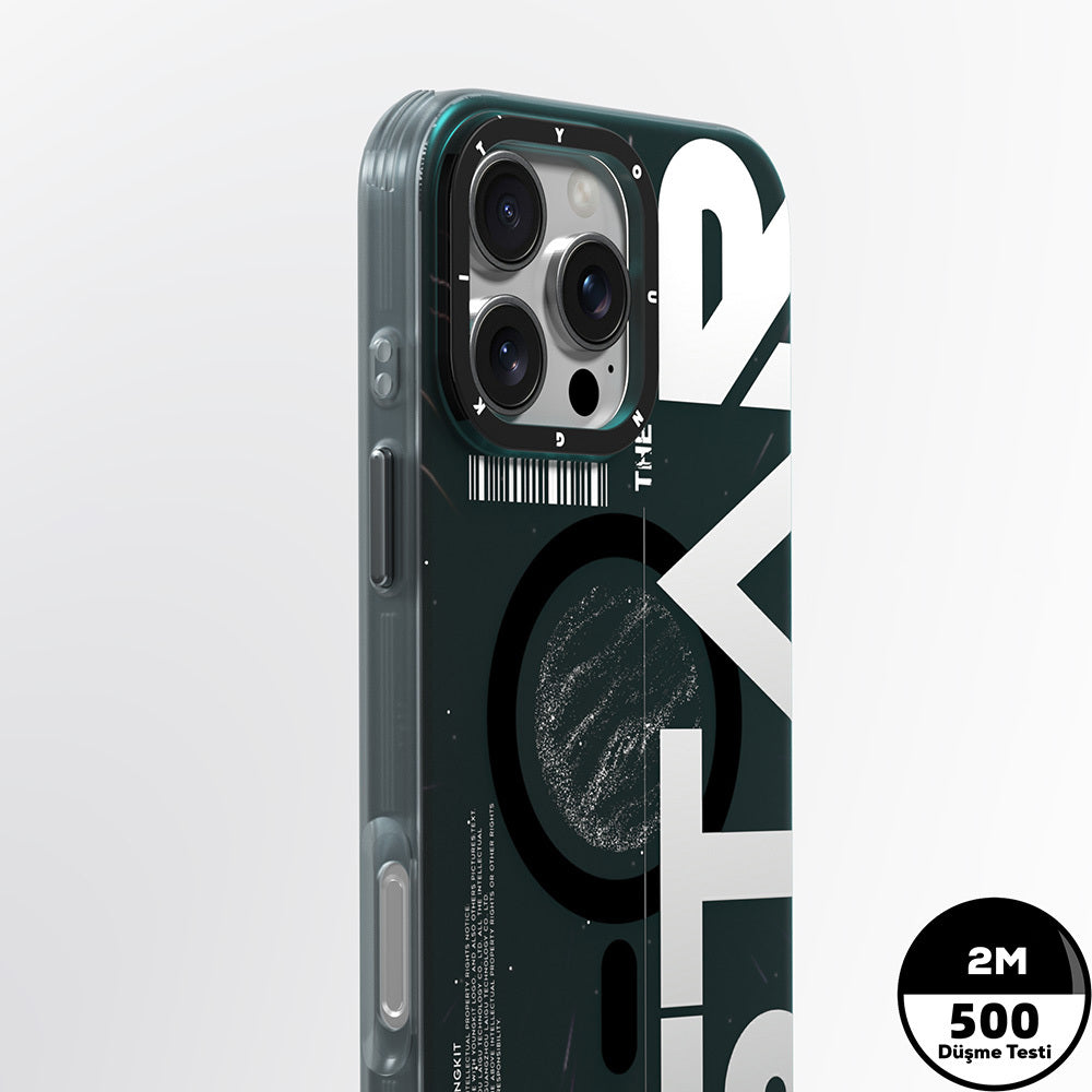 iPhone 16 Pro Max Kılıf M-safe Şarj Özellikli Airbagli Hologram Tasarımlı Youngkit Interstellar Serisi Kılıf