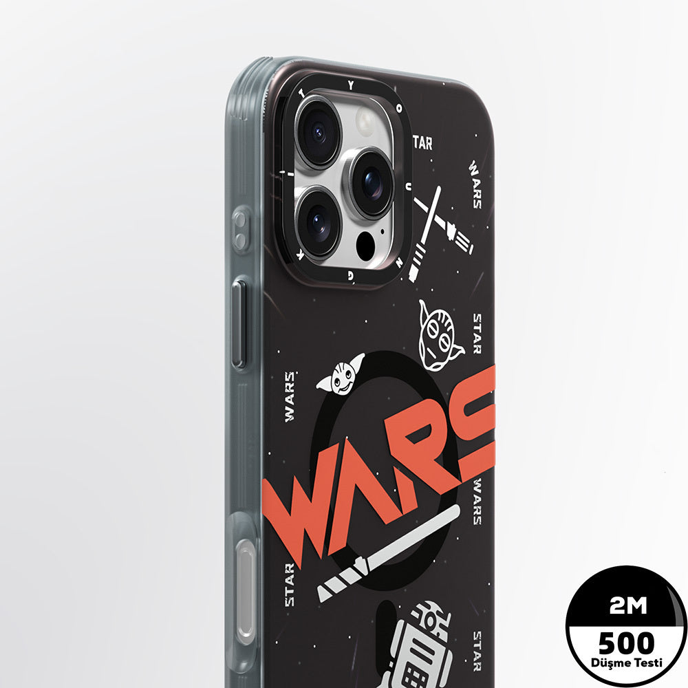 iPhone 16 Pro Max Kılıf M-safe Şarj Özellikli Airbagli Hologram Tasarımlı Youngkit Interstellar Serisi Kılıf