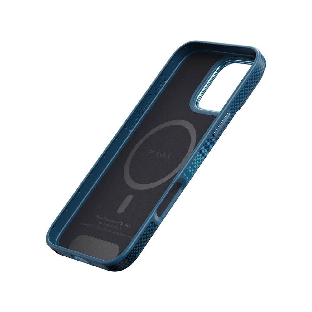 iPhone 16 Pro Max Kılıf M-safe Şarj Özellikli Aramid Karbon Fiber Pitaka Military-Grade Sunset-Moonrise Serisi Moonrise Kılıf