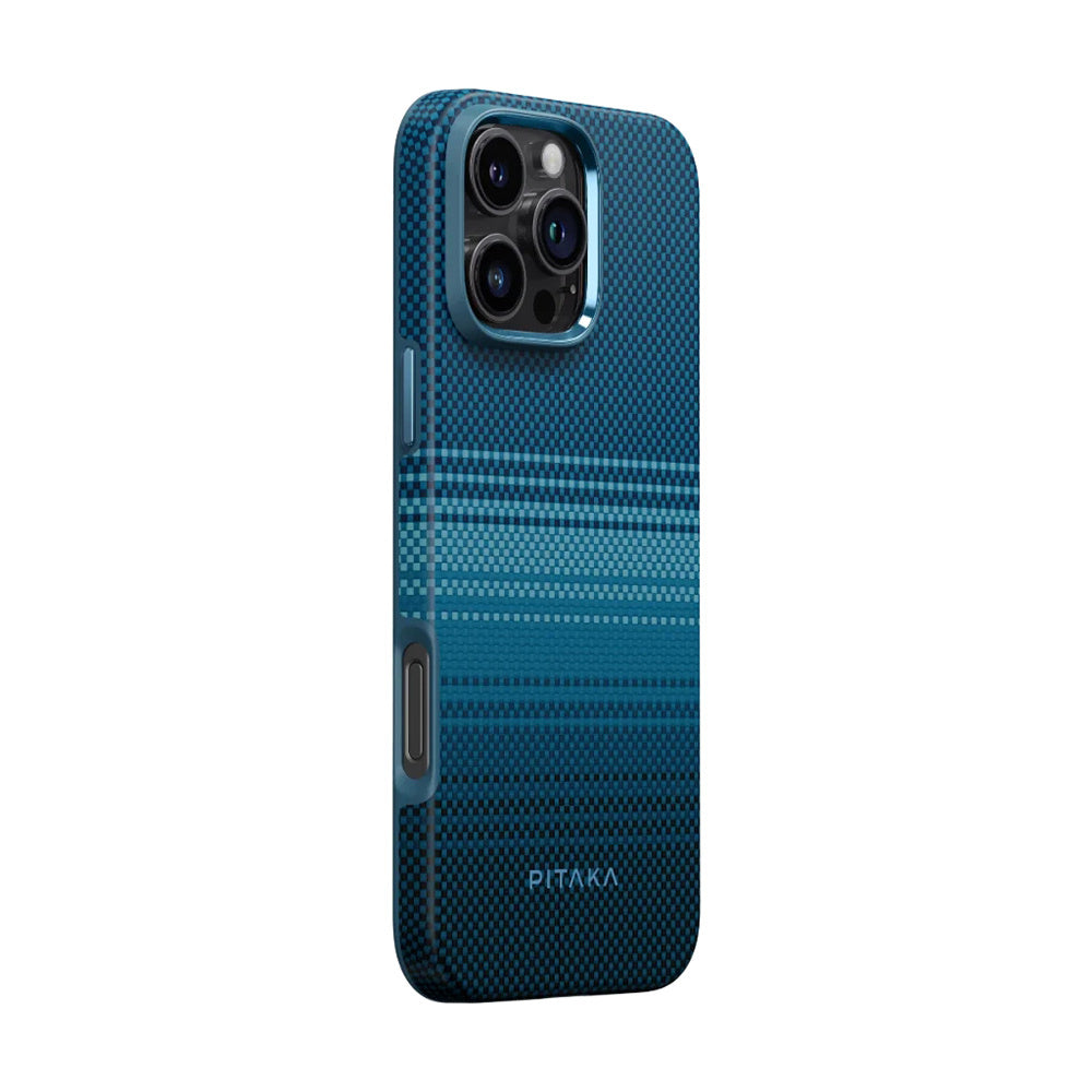 iPhone 16 Pro Max Kılıf M-safe Şarj Özellikli Aramid Karbon Fiber Pitaka Military-Grade Sunset-Moonrise Serisi Moonrise Kılıf