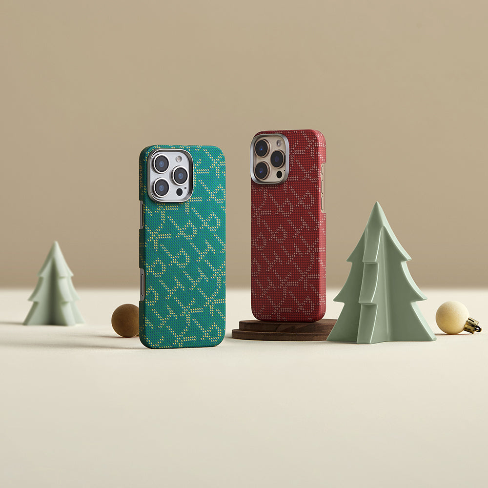 iPhone 16 Pro Max Kılıf M-safe Şarj Özellikli Aramid Karbon Fiber Pitaka Tactile Woven Monogram Serisi Kılıf