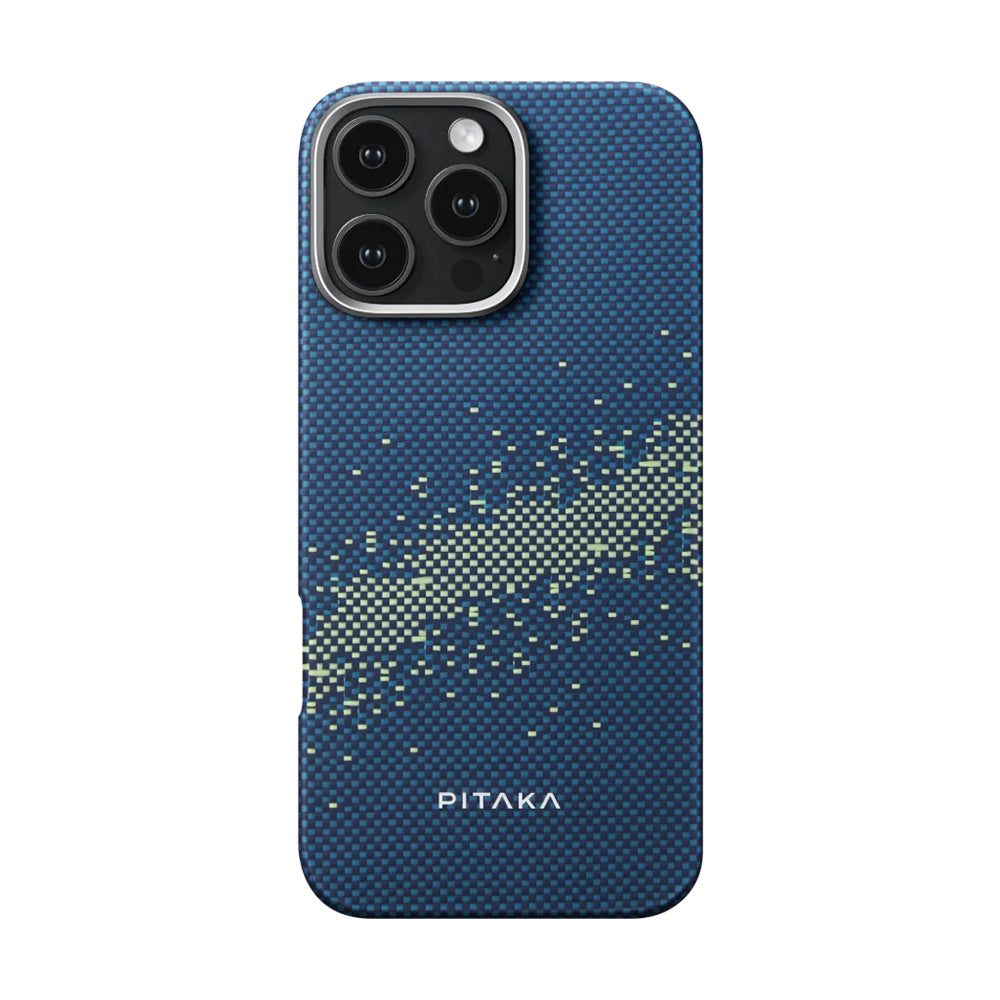 iPhone 16 Pro Max Kılıf M-safe Şarj Özellikli Aramid Karbon Fiber Pitaka Tactile Woven Starpeak Serisi Milky Way Galaxy Kılıf