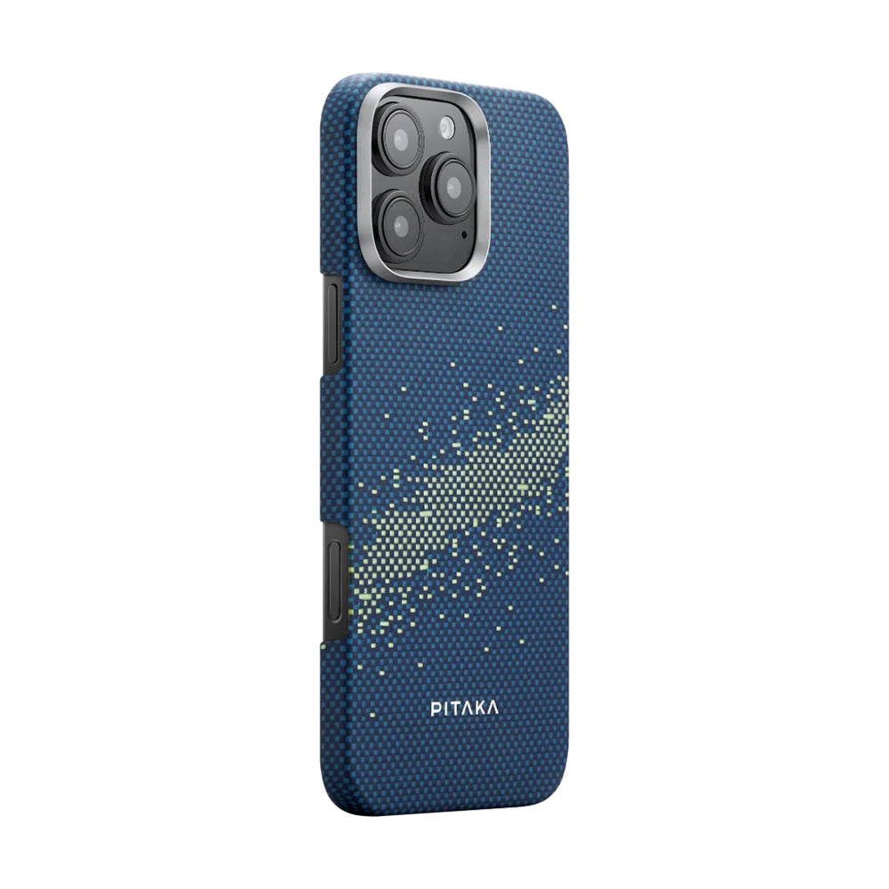 iPhone 16 Pro Max Kılıf M-safe Şarj Özellikli Aramid Karbon Fiber Pitaka Tactile Woven Starpeak Serisi Milky Way Galaxy Kılıf