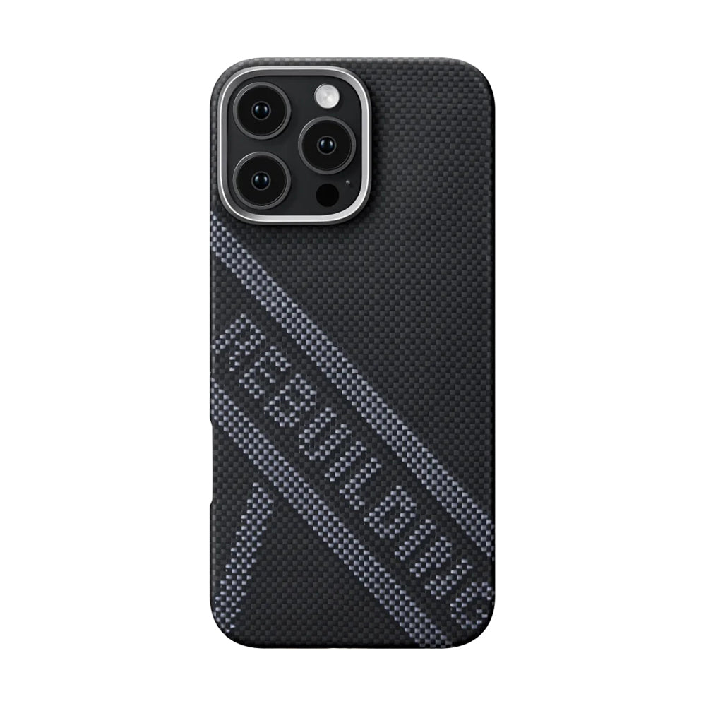 iPhone 16 Pro Max Kılıf M-safe Şarj Özellikli Aramid Karbon Fiber Re-TROS Tasarımlı Pitaka Tactile Woven Rebuilding Serisi Kılıf