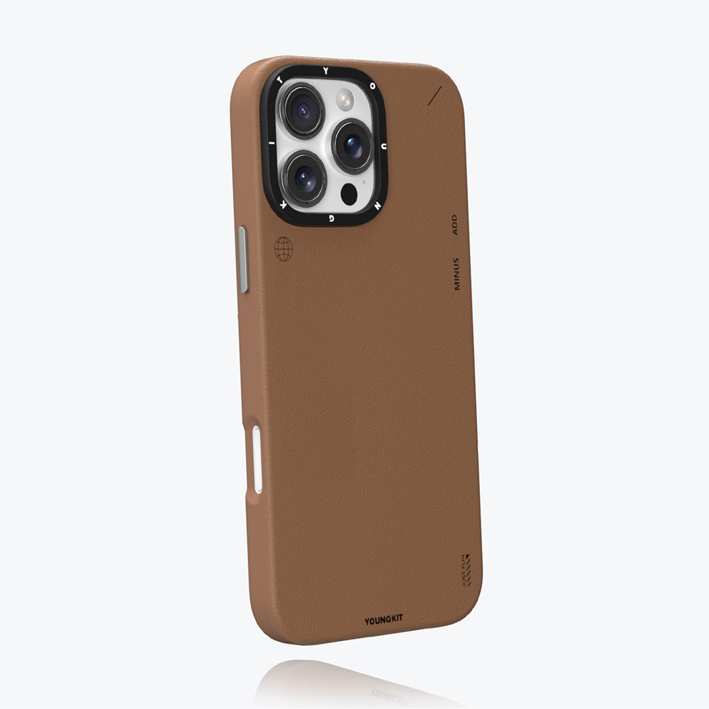 iPhone 16 Pro Max Kılıf M-safe Şarj Özellikli Basit Mat Deri Desenli Youngkit Tech Fashion Serisi Kılıf