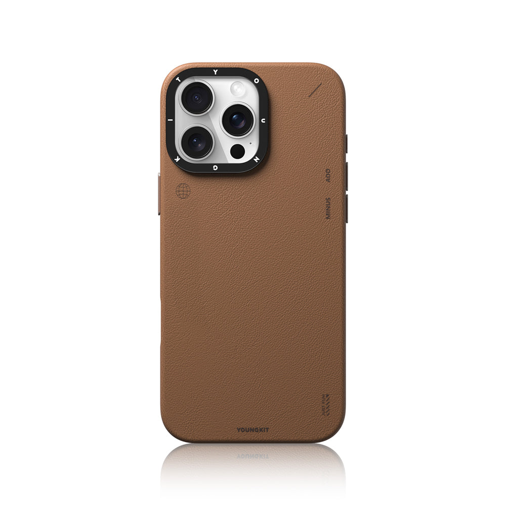 iPhone 16 Pro Max Kılıf M-safe Şarj Özellikli Basit Mat Deri Desenli Youngkit Tech Fashion Serisi Kılıf