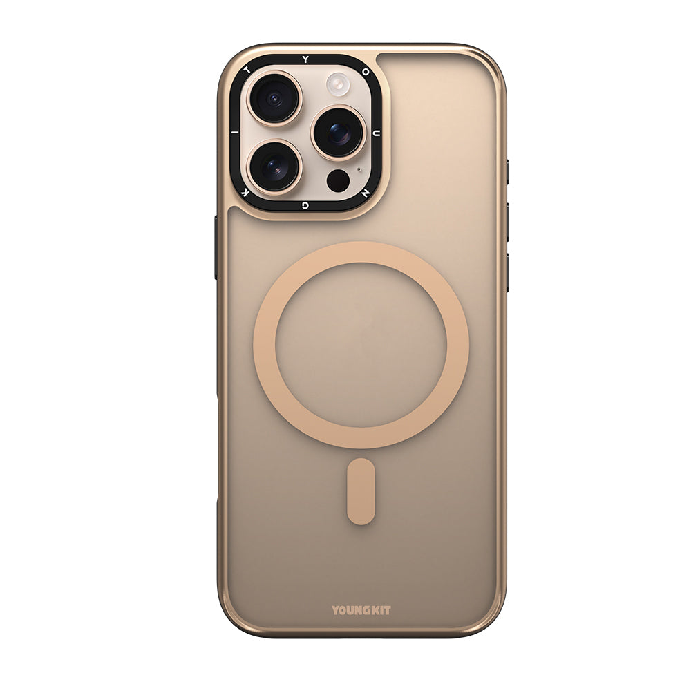 iPhone 16 Pro Max Kılıf M-safe Şarj Özellikli Cam Arka Yüzey TPU Youngkit Gemstone Serisi Kılıf