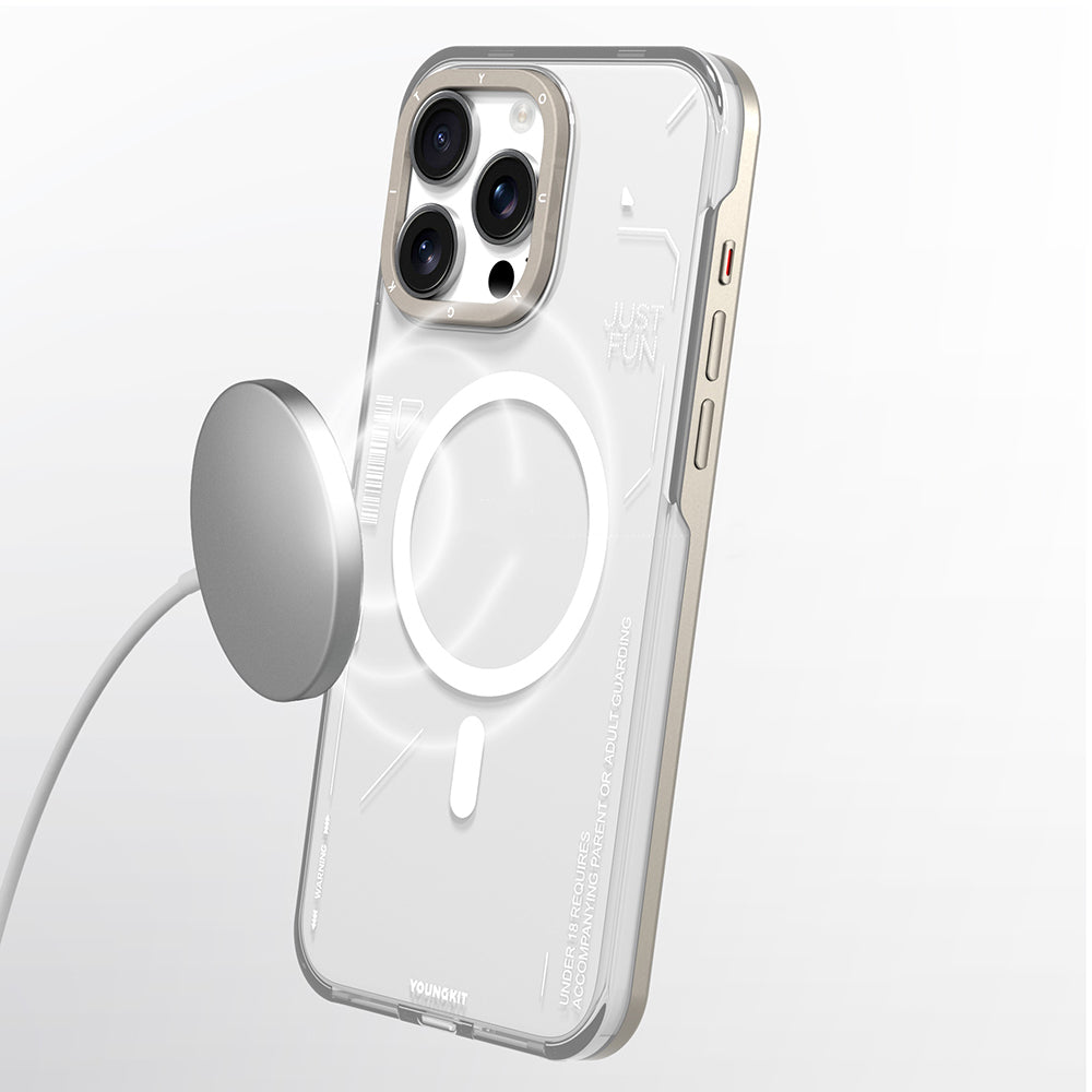 iPhone 16 Pro Max Kılıf M-safe Şarj Özellikli Çıkarılabilir Arka Yüzeyli Youngkit Mecha Kılıf