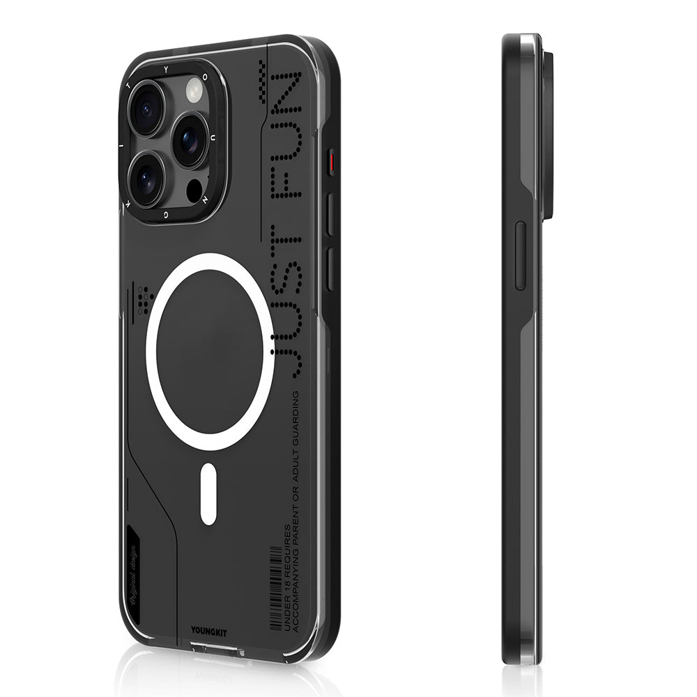 iPhone 16 Pro Max Kılıf M-safe Şarj Özellikli Çıkarılabilir Arka Yüzeyli Youngkit Mecha Kılıf