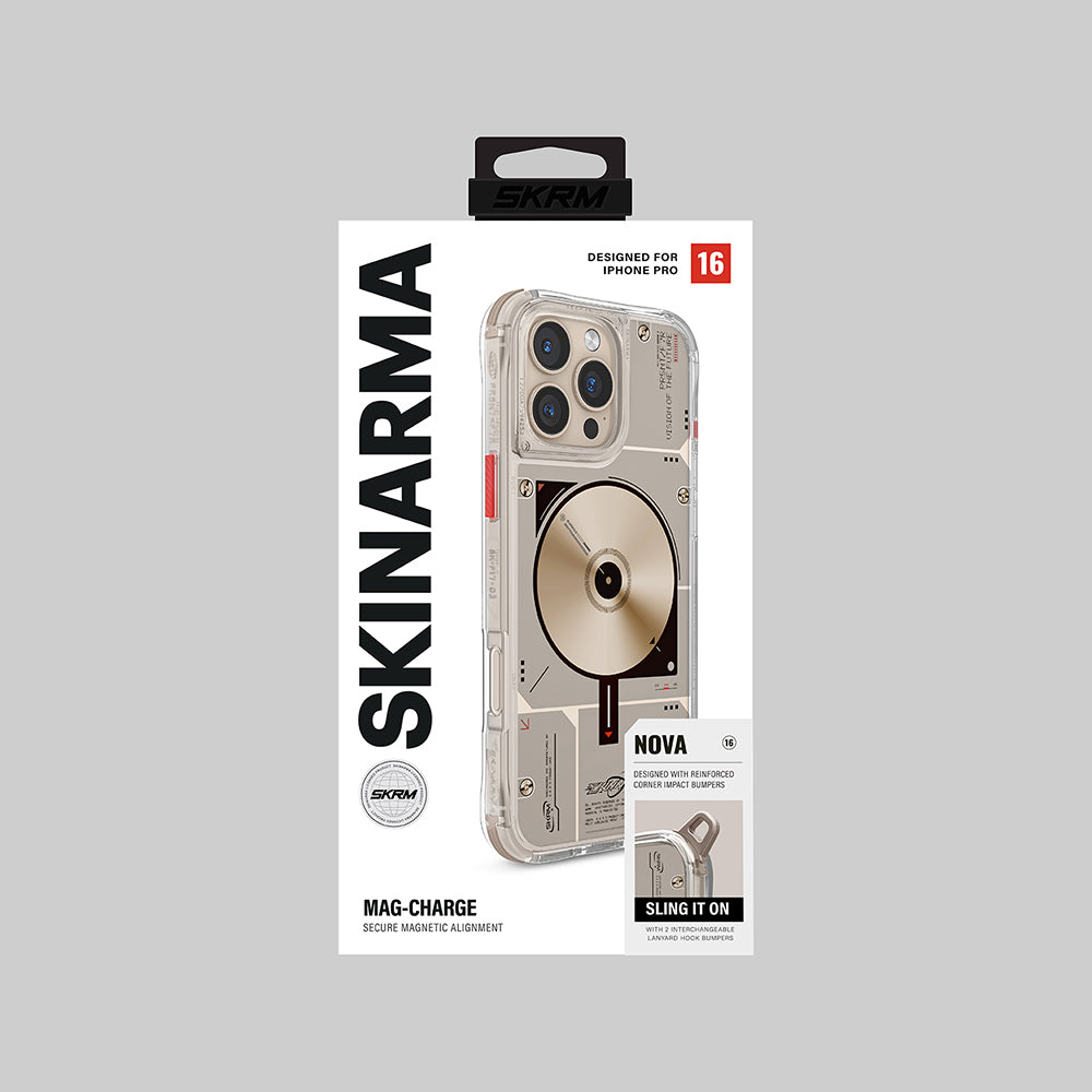 iPhone 16 Pro Max Kılıf M-safe Şarj Özellikli Disk Desenli Airbag Tasarımlı Skinarma Nova Kılıf