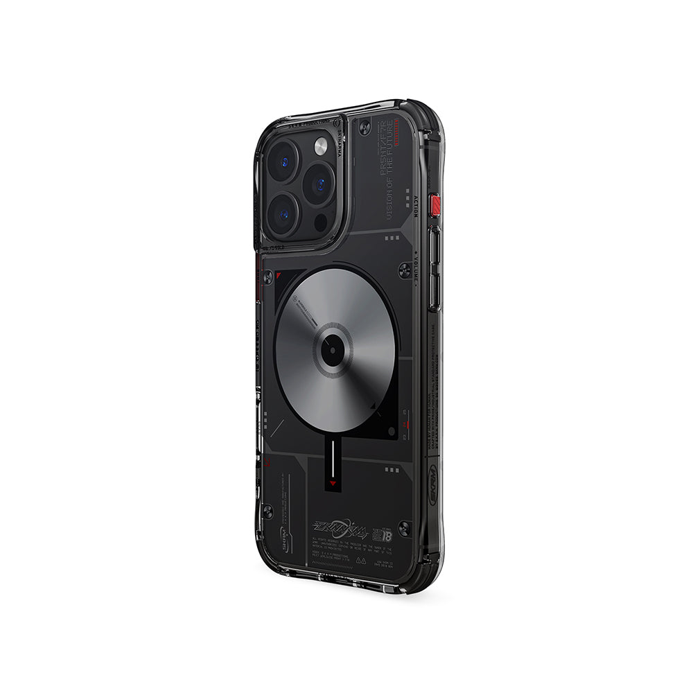 iPhone 16 Pro Max Kılıf M-safe Şarj Özellikli Disk Desenli Airbag Tasarımlı Skinarma Nova Kılıf