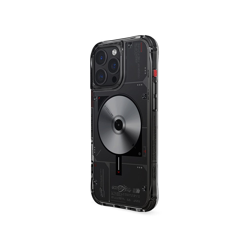 iPhone 16 Pro Max Kılıf M-safe Şarj Özellikli Disk Desenli Airbag Tasarımlı Skinarma Nova Kılıf