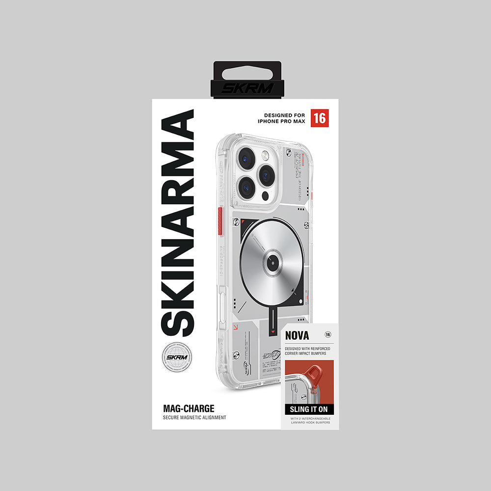 iPhone 16 Pro Max Kılıf M-safe Şarj Özellikli Disk Desenli Airbag Tasarımlı Skinarma Nova Kılıf