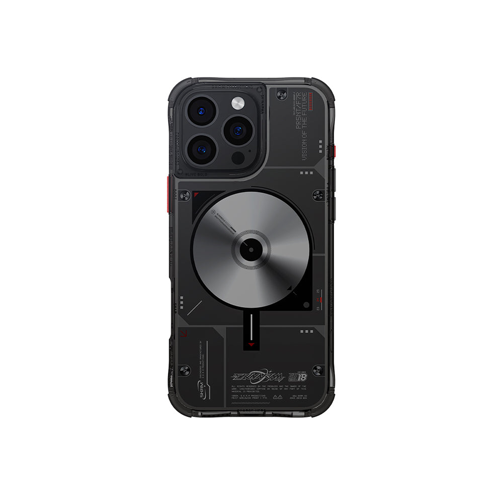 iPhone 16 Pro Max Kılıf M-safe Şarj Özellikli Disk Desenli Airbag Tasarımlı Skinarma Nova Kılıf