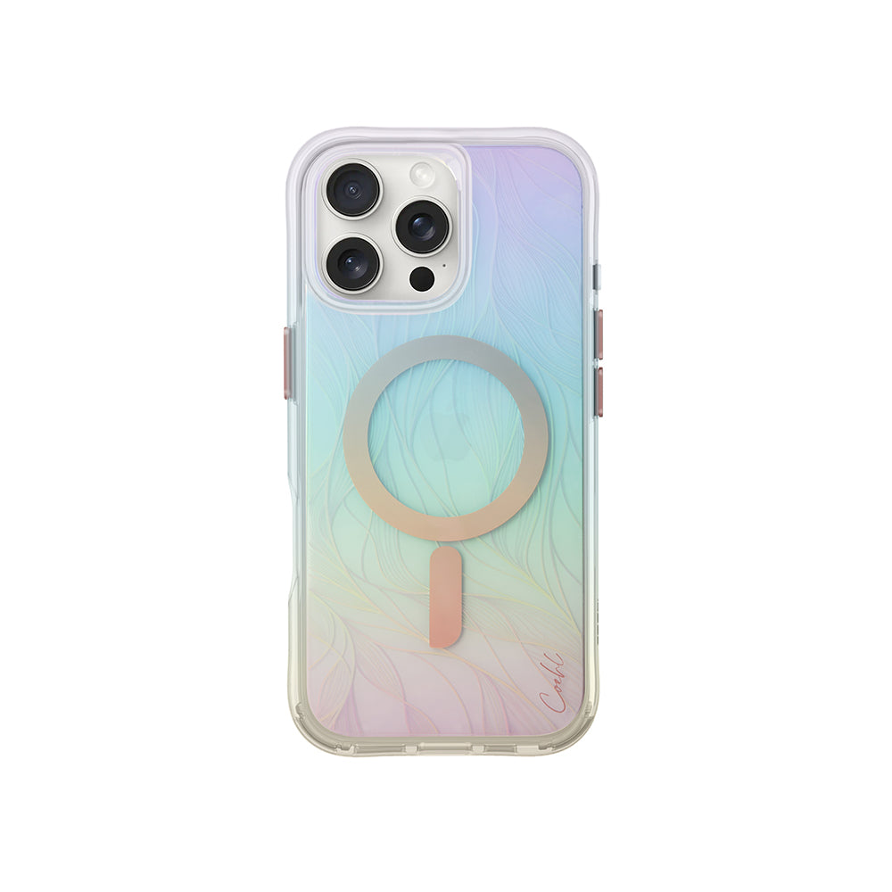 iPhone 16 Pro Max Kılıf M-safe Şarj Özellikli Holografik Şeffaf Arka Yüzey Coehl Willow Kılıf