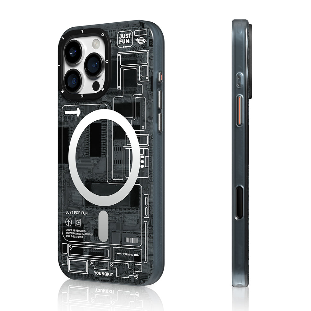 iPhone 16 Pro Max Kılıf M-safe Şarj Özellikli Kamera Denetim Butonlu Youngkit Technology Serisi Kılıf