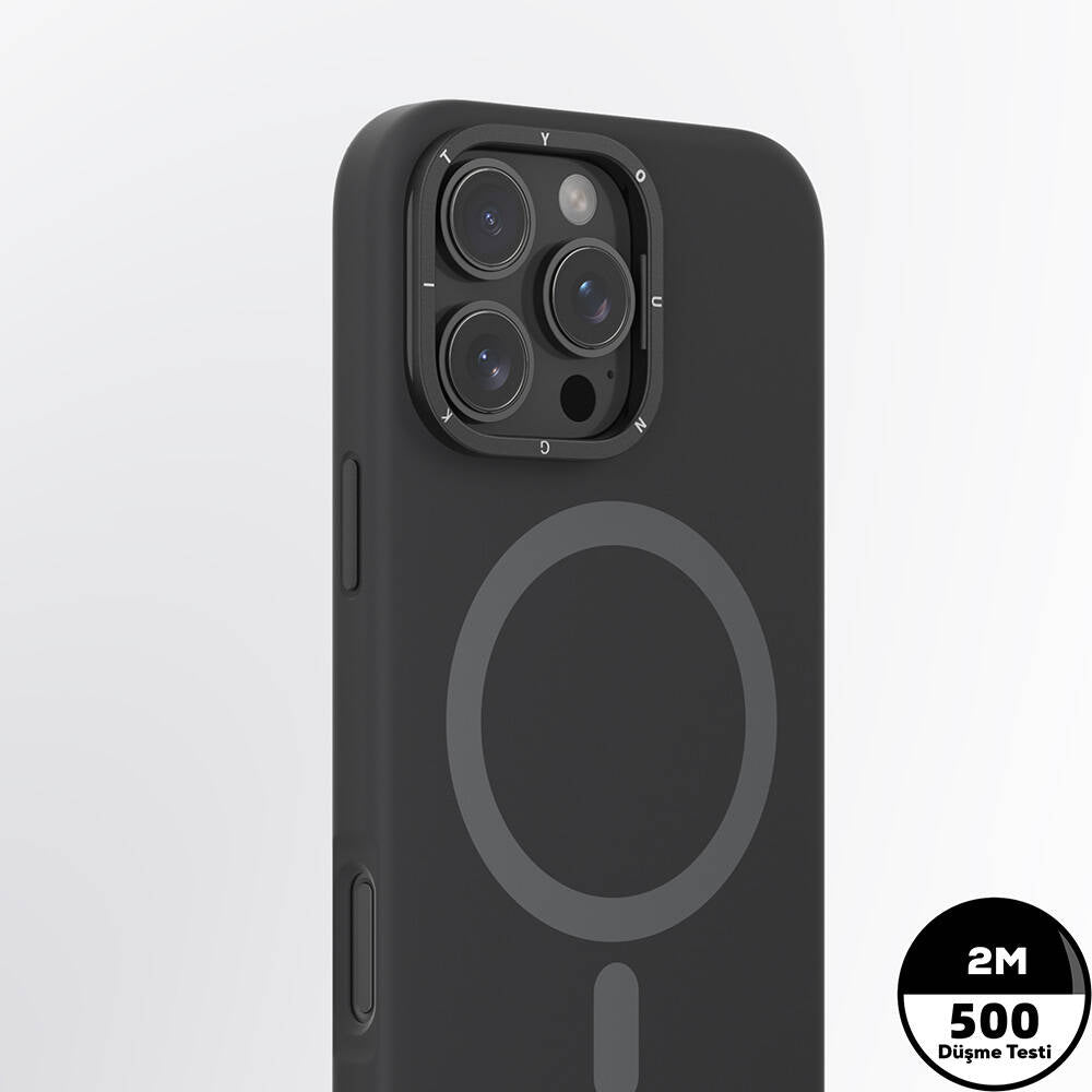 iPhone 16 Pro Max Kılıf M-safe Şarj Özellikli Kamera Standlı Youngkit Bitty Cream Kılıf
