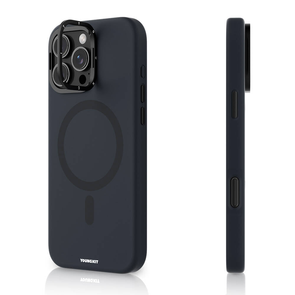 iPhone 16 Pro Max Kılıf M-safe Şarj Özellikli Kamera Standlı Youngkit Bitty Cream Kılıf